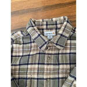 Carhartt 3xl Tall plaid Workwear‎ Brown tan, Green plaid Heavy shirt jacket
